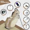 Golf Stand Bag - Premium Everyday Golf Bag for Women with PU Leather, 14-Way Top Dividers, Ultra Lightweight, Large Pockets for Accessories, Durable Water Resistant (Luxe Gold) view 2
