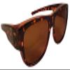 Ideal Eyewear Polarized Fit Over Sunglasses in Stylish Tortoise Colors - Wear Over Prescription Glasses (Dark Brown Tortoise/Brown Lens) view 1