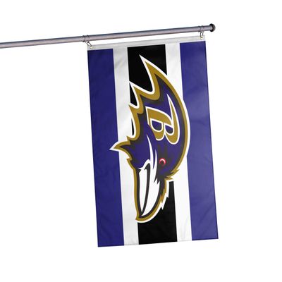 FOCO Baltimore Ravens NFL Big Logo Team Stripe Horizontal Flag