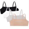 Fruit of The Loom Womens Spaghetti Strap Cotton Pullover Value Pack Sports Bra, Sand/White/Black/Heather Grey, 34 US view 1