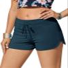 CRZ YOGA Classic Fit Dolphin Board Shorts for Women 3'' - High Waisted Beach Swimwear Bottoms Bathing Trunks with Liner Insignia Blue Large view 1