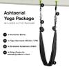 Duonamic Aerial Yoga Package: Black Yoga Hammock Includes Eleviia Pullup Bar System for Doorways | Portable for Home, Workplace or Travel view 2