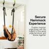 Duonamic Aerial Yoga Package: Black Yoga Hammock Includes Eleviia Pullup Bar System for Doorways | Portable for Home, Workplace or Travel view 3
