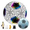 KOKMAT Glowing Football, Soccer Ball Holographic Size 5, Luminous Glow Football with Mesh Bag and Gas Needle, Holographic Football Camera Flash Reflective for Night Training Outdoor Night Game view 1