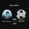 KOKMAT Glowing Football, Soccer Ball Holographic Size 5, Luminous Glow Football with Mesh Bag and Gas Needle, Holographic Football Camera Flash Reflective for Night Training Outdoor Night Game view 4