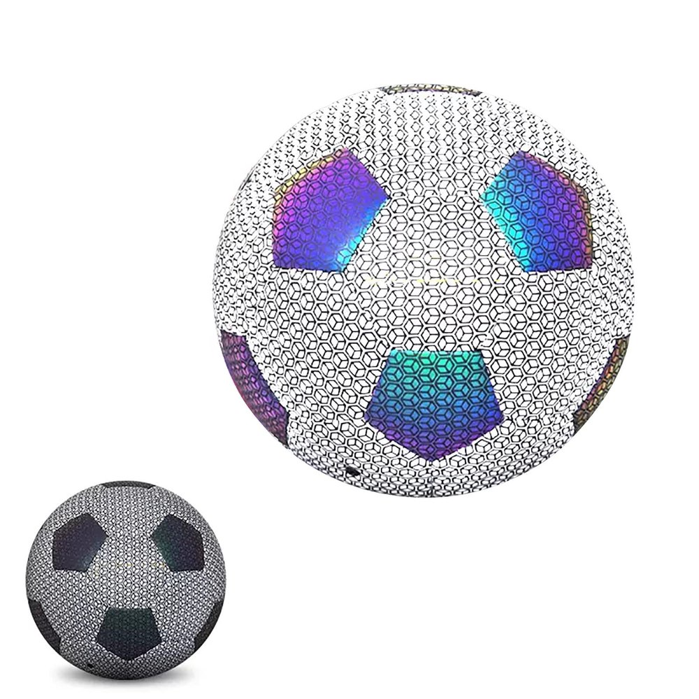 KOKMAT Reflective Football Training Balls, Soccer Ball Holographic, Reflective in The Dark, Outdoor and Indoor Soccer Ball, Size 4 or 5 Adult Children's Soccer ( Size : A )