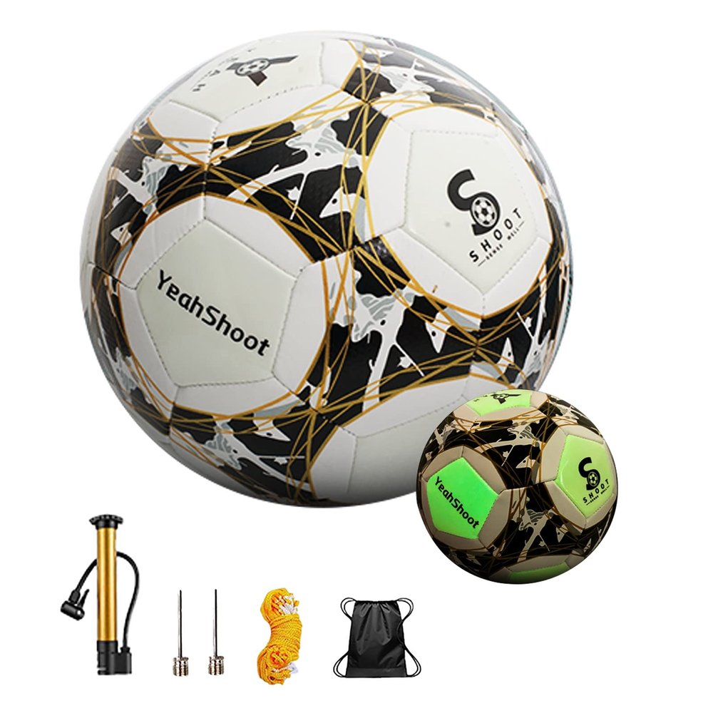Soccer Ball Holographic Size 5, Reflective Football, Glow in the Dark Glow Ball Soccer Ball Gifts, Reflective Composite Leather Soccer Ball with Pump, Night Basketball Gifts for Boys Girls ( Color : D