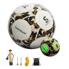 Soccer Ball Holographic Size 5, Reflective Football, Glow in the Dark Glow Ball Soccer Ball Gifts, Reflective Composite Leather Soccer Ball with Pump, Night Basketball Gifts for Boys Girls ( Color : D view 1