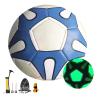 Classic Soccer Ball, Reflective Football, Soccer Ball Holographic, Glow in the Dark Glow Ball Soccer Ball Gifts with Pump, Durable, Indoor, Outdoor, Training, Practice, Playtime and Games ( Color : Bl view 1