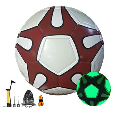 Classic Soccer Ball, Reflective Football, Soccer Ball Holographic, Glow in the Dark Glow Ball Soccer Ball Gifts with Pump, Durable, Indoor, Outdoor, Training, Practice, Playtime and Games ( Color : Re