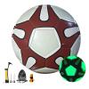 Classic Soccer Ball, Reflective Football, Soccer Ball Holographic, Glow in the Dark Glow Ball Soccer Ball Gifts with Pump, Durable, Indoor, Outdoor, Training, Practice, Playtime and Games ( Color : Re view 1
