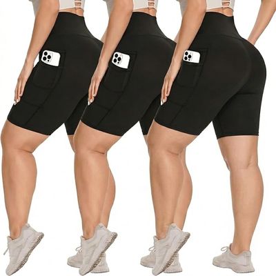 Syrinx 3 Pack Biker Shorts for Women 8"/5"/3" High Waisted Tummy Control Workout Yoga Running Athletic Shorts