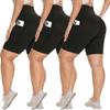 Syrinx 3 Pack Biker Shorts for Women 8"/5"/3" High Waisted Tummy Control Workout Yoga Running Athletic Shorts view 1