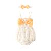 Toddler Girls Summer Sleeveless Polka Dot Print Romper Bodysuit Headband 2pcs Suit Outfits Toddler Boy Easter Clothes (Yellow, 12-18 Months) view 1