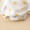 Toddler Girls Summer Sleeveless Polka Dot Print Romper Bodysuit Headband 2pcs Suit Outfits Toddler Boy Easter Clothes (Yellow, 12-18 Months) view 2
