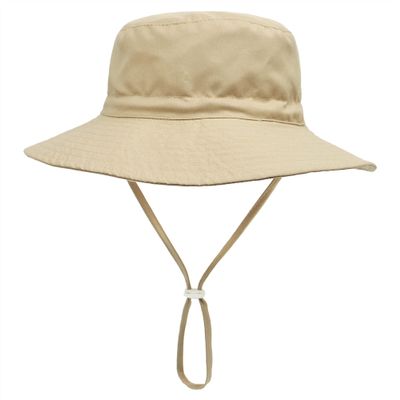 Dressnu Children's hat Spring and Summer Sun hat Men and Women Baby Beach Cap Fisherman's hat Khaki 48-50cm