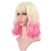 FAELBATY Short Pink Ombre Wig With Bangs - Bob Synthetic Wig for Women, Cosplay & Halloween - 12" (613/Pink) view 2