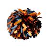 Metallic Cheerleader Cheerleading Pom Poms 6 inch 1 Pair 2 Pieces (Orange/Navy Blue) view 1