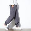 Men's Loose Bloomers Retro Elastic Waist Wide Leg Harem Pants Plus Size Casual Lounge Sweatpants with Pockets (Grey,Medium) view 4