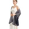 Ciormis Sparkly Shawls for Women, Metallic Black & Silver Wedding Pashmina Shimmer Scarf Wraps for Evening Wear (Black & Silver) view 2