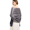 Ciormis Sparkly Shawls for Women, Metallic Black & Silver Wedding Pashmina Shimmer Scarf Wraps for Evening Wear (Black & Silver) view 3