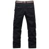 JEsilunmaMY Men's Multi-Pocket Slacks Mid Waist Outdoor Military Army Cargo Pants Athletic Jogger Straight Trousers Workwear (Black,28) view 2