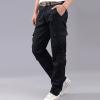 JEsilunmaMY Men's Multi-Pocket Slacks Mid Waist Outdoor Military Army Cargo Pants Athletic Jogger Straight Trousers Workwear (Black,28) view 3