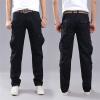 JEsilunmaMY Men's Multi-Pocket Slacks Mid Waist Outdoor Military Army Cargo Pants Athletic Jogger Straight Trousers Workwear (Black,28) view 4