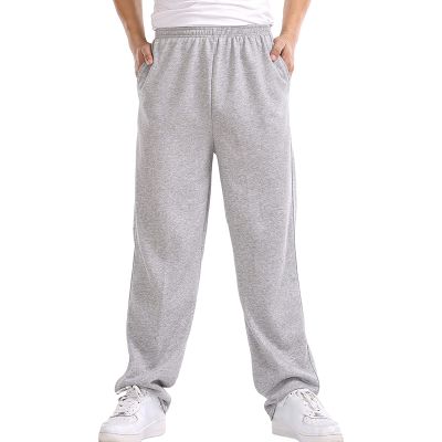 JEsilunmaMY Casual Jogger Pants for Men Elastic Waist Loose Breathe Sweatpants Athletic Lounge Straight Trousers with Pockets (Light Grey,3X-Large)