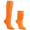 Auranso Slouch Socks Women Cotton Scrunch Knee High Long Knit Boot Socks Orange view 1