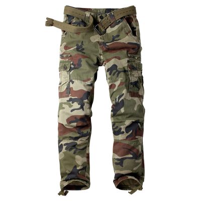 JEsilunmaMY Men's Outdoor Camo Cargo Pants Multi-Pocket Casual Straight Leg Trousers Mountain Camping Hiking Military Pants (ArmyGreen2,29)