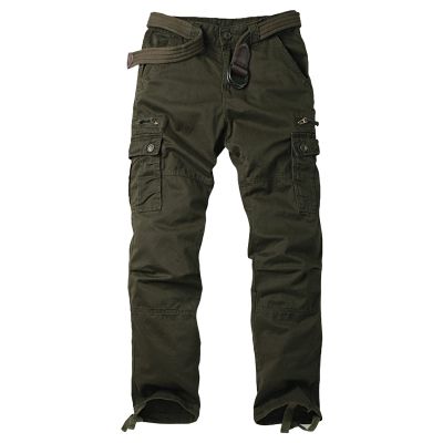 JEsilunmaMY Men's Outdoor Camo Cargo Pants Multi-Pocket Casual Straight Leg Trousers Mountain Camping Hiking Military Pants (ArmyGreen1,40)