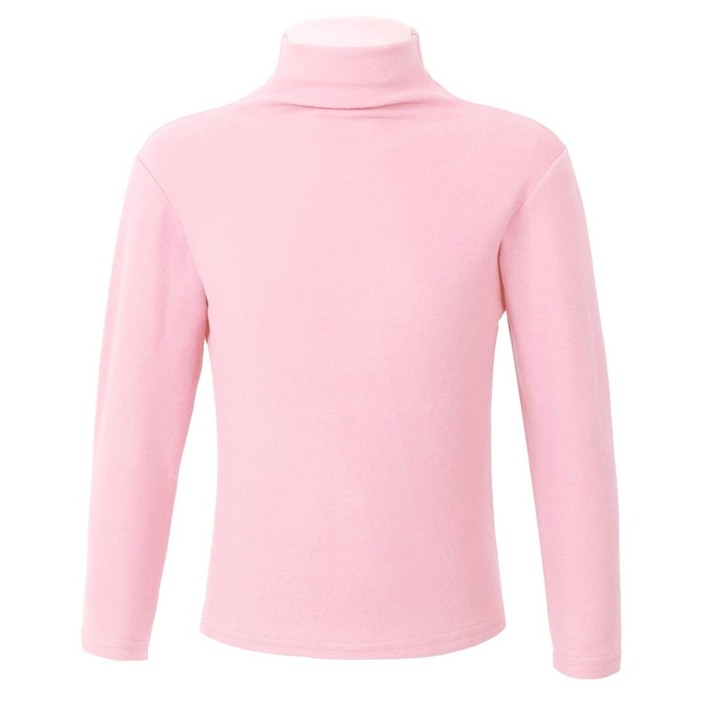 Loyan Boy's Girl's Thermal Long Sleeve Tops Fleece Lined Compression Base Layer Shirts Crewneck T-Shirts Soft Tees Pink 5-6 Years