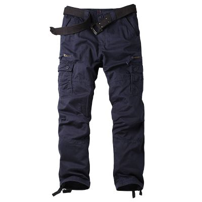 Men's Outdoor Camo Cargo Pants Multi-Pocket Casual Straight Leg Trousers Mountain Camping Hiking Military Pants (Blue2,34)