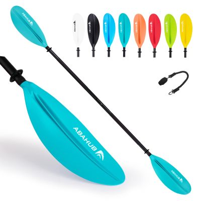 Abahub Kayak Paddle, 90.5 Inches Kayaking Oars for Boating, Canoeing with Extra Paddle Leash, Aluminum Alloy Shaft Black Plastic Blades