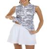 JINSHI Women Tennis Shirts Dry Fit Tank Tops Shirts Women's Sleeveless Tennis Shirt with Zipper Loose Fit Golf Outfits Camouflage Grey X-Small view 2
