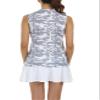 JINSHI Women Tennis Shirts Dry Fit Tank Tops Shirts Women's Sleeveless Tennis Shirt with Zipper Loose Fit Golf Outfits Camouflage Grey X-Small view 3