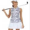 JINSHI Women Tennis Shirts Dry Fit Tank Tops Shirts Women's Sleeveless Tennis Shirt with Zipper Loose Fit Golf Outfits Camouflage Grey X-Small view 4