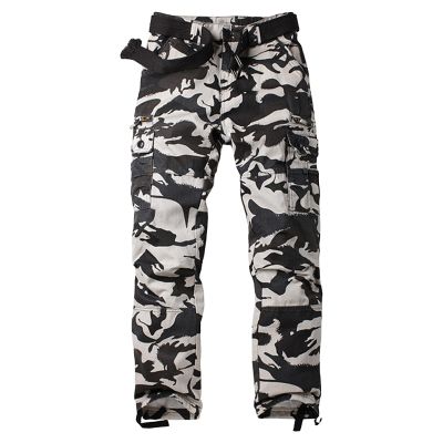JEsilunmaMY Men's Outdoor Camo Cargo Pants Multi-Pocket Casual Straight Leg Trousers Mountain Camping Hiking Military Pants (White,31)