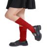 Auranso Slouch Socks Women Cotton Scrunch Knee High Long Knit Boot Socks Red view 2