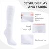 Auranso Slouch Socks Women Cotton Scrunch Knee High Long Knit Boot Socks Red view 4