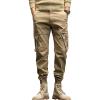 JEsilunmaMY Men's Spring Cargo Slacks Multi-Pocket Outdoor Stretch Jogger Pants Athletic Workout Straight Lounge Trousers (Khaki,31) view 1