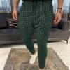 Men's Plaid Jogger Pants Drawstring Elastic Waist Sweatpant with Pockets Slim Fit Athletic Running Lounge Pants (Green,3X-Large) view 2