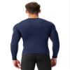 Men's Compression Long Sleeve Shirts, Cool Dry Sports Workout Underwear Shirt Athletic Baselayer Running Gym Tops Navy Blue-1 view 3