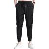JEsilunmaMY Lightweight Sweatpant for Men Elastic Waist Ice Silk Stretch Jogger Pants Athletic Workout Summer Lounge Pants (Black2,X-Large) view 1