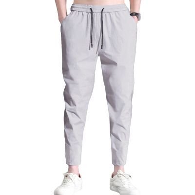 JEsilunmaMY Lightweight Sweatpant for Men Elastic Waist Ice Silk Stretch Jogger Pants Athletic Workout Summer Lounge Pants (Grey1,Medium)