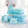 clinmday 8Pcs/Set Packing Pouch,Large Capacity Waterproof Foldable, Luggage Organizer Bags, Luggage Packing Organizers Set,Luggage Suitcase Storage Organizer Bag for Travel Pink view 2