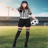 Didaey 5 Pcs Referee Costume for Women Carnival Ref Uniform with Belt Hat Whistle Yellow Penalty Flags Long Socks(XX-Large) view 2