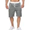 JEsilunmaMY Men's Athletic Jogger Shorts Elastic Waist Casual Loose Sweatpants Solid Color Summer Beach Shorts with Pocket (Light Grey,Medium) view 1