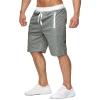 JEsilunmaMY Men's Athletic Jogger Shorts Elastic Waist Casual Loose Sweatpants Solid Color Summer Beach Shorts with Pocket (Light Grey,Medium) view 2